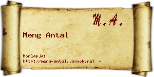 Meng Antal névjegykártya